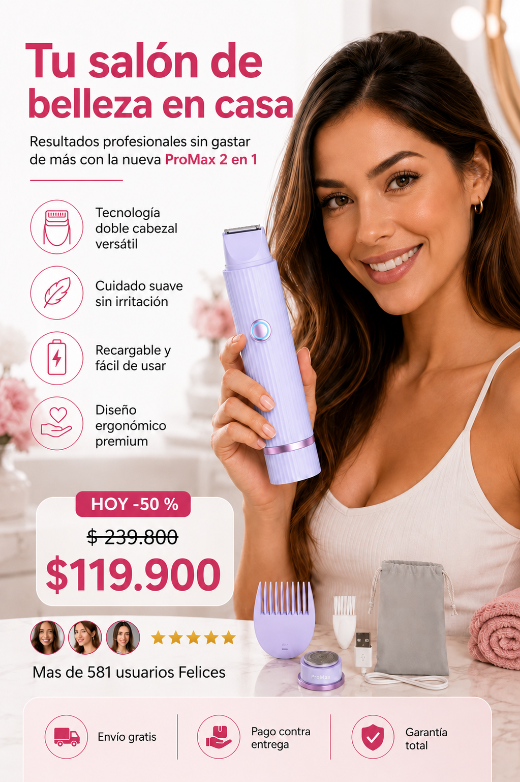 DEPILADORA 2 EN 1 PRO MAX UNISEX