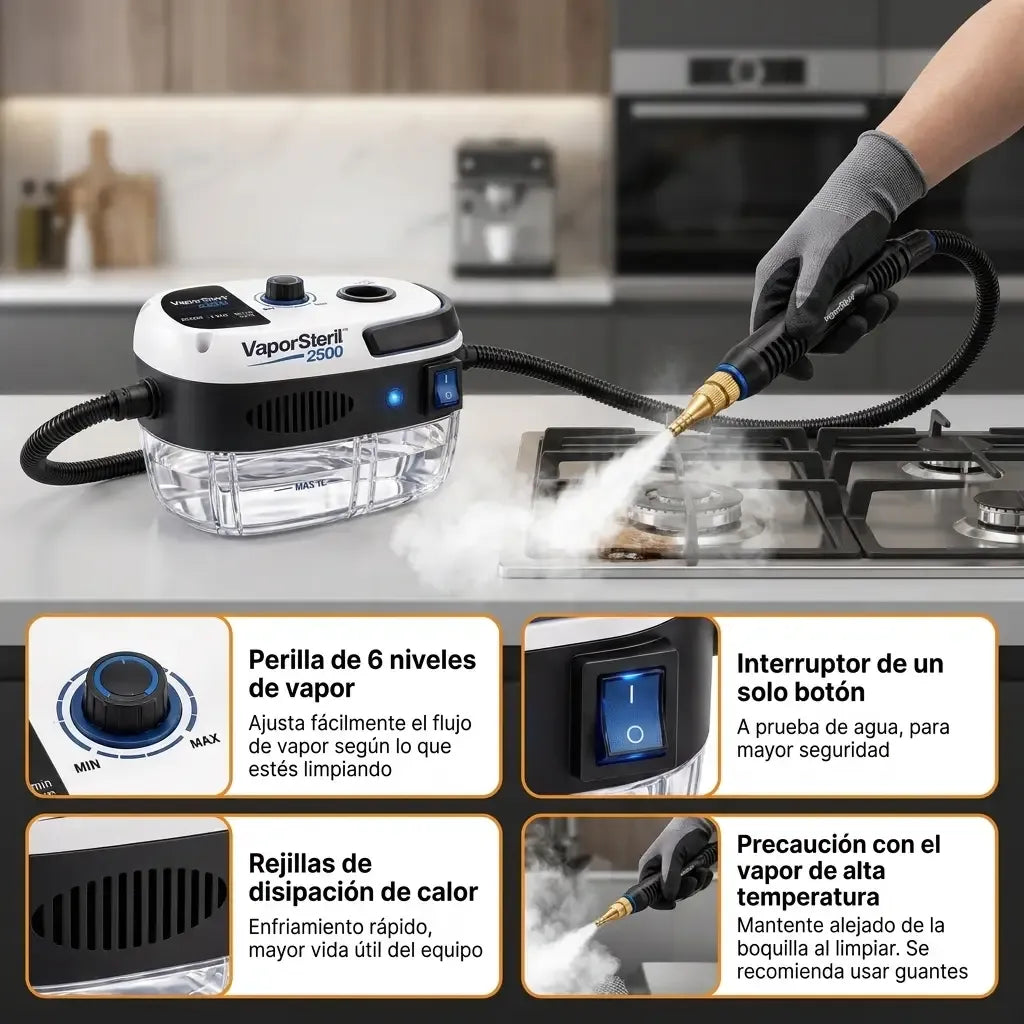 VaporSteril 2500 - Limpiador a Vapor Multifuncional de Alta Presión